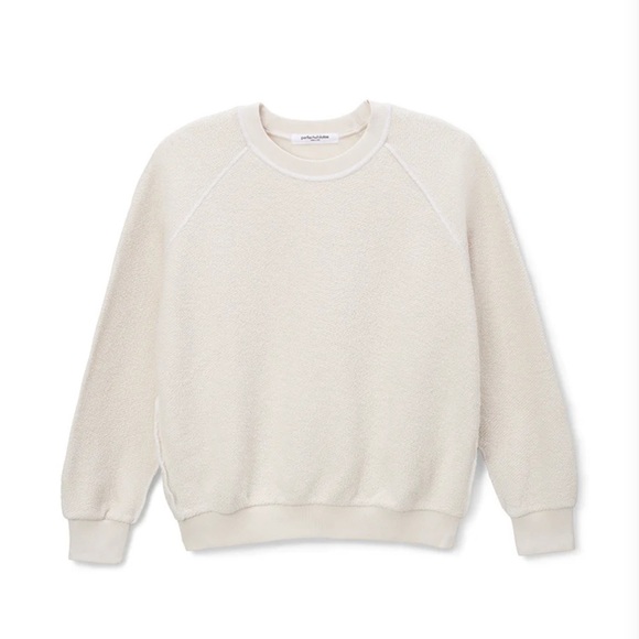 PerfectWhiteTee Ziggy Reverse Fleece Shrunken Crew Neck Sweatshirt , size S - Picture 2 of 9